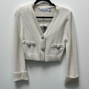 Self-Portrait Diamante Embellished Cropped Cardigan - NWT - Size M